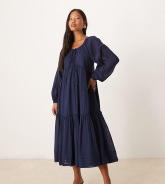 Nobody's Child Adley - Vestito midi boh&eacute;mien blu navy