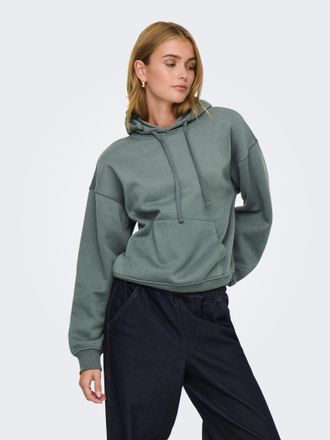 Only Kapuzensweatshirt ONLY ONLBEST L/S HOOD SWT NOOS, Damen, Gr. XS, gr&uuml;n (balsam gr&uuml;n), Sweatware, Obermaterial: 65% Polyester, 35% Baumwolle, unifarben,