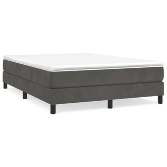 Berkfield Home Box Spring Bed Frame Dark Grey 135x190 cm Double Velvet