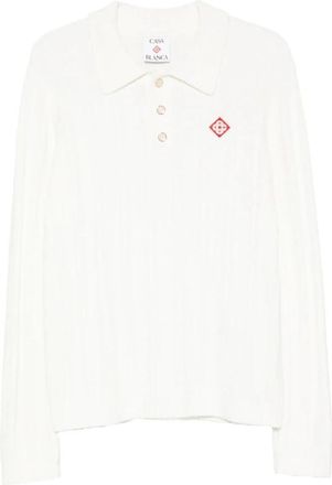 Casablanca Ribgebreide Poloshirt - Heren - Polos - Wit - L - Tops