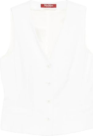 Max Mara Top met V-hals en knoop - Beige