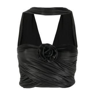 Rotate V-neck Top - female - ROTATE Birger Christensen - Sleeveless Tops - Black - XS - Tops
