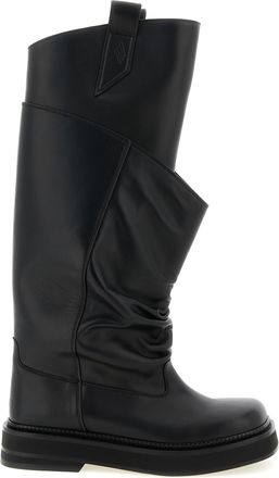 The Attico Black Calfskin Over The Womens Knee