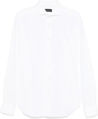 Dell'Oglio Camicia con spacchetto sul collo - Bianco