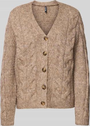 Pieces Regular Fit Strickjacke mit Woll-Anteil Modell NINA in Sand, Größe XS