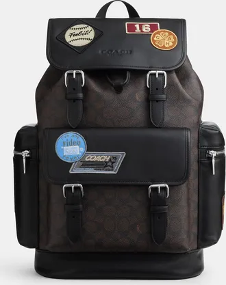 Coach Sprint Backpack In Signature Canvas With Patches