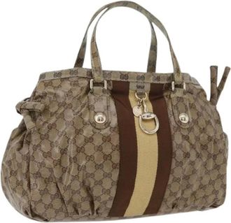 Gucci Pre-owned Handbags, female, Beige, Size: ONE SIZE Pre-owned GG Canvas Tote Bag