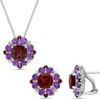 Delmar Amethyst & Garnet Necklace & Lever-Back Earrings Set in Multi-Color at Nordstrom Rack