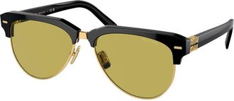 Miu Miu MU09ZS1AB07O Aviator Full Rim Sunglasses - Black