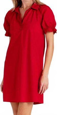 Sundays Crew Shirt Dress In Montauk Red