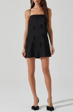 ASTR the Label Cassiel Sequin Fringe Minidress in Black at Nordstrom Rack, Size Medium