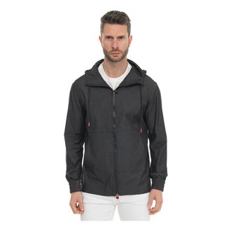 Kiton Zip-throughs, male, Black, Size: 2XL Sweatshirt with hood