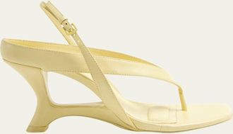 SIMKHAI Darya Leather Wedge Thong Sandals