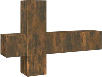 vidaXL Vidaxl - Set de muebles de tv 3 pzas madera contrachapada roble ahumado