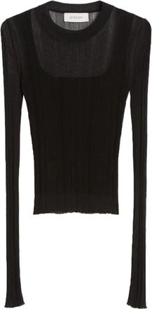 Sportmax Spxbuono Long Sleeve Top - Dames - Longsleeves - Zwart - M - Polyester - Tops