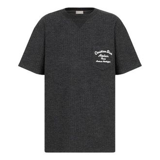 Dior Mens DIOR SS22 Alphabet Printing Round Neck Short Sleeve Gray T-Shirt 213J637A0739-C870