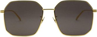 Bottega Veneta Square Full Rim Sunglasses - Gold