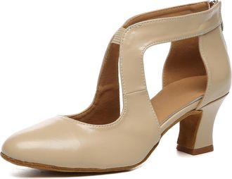 Generic Womens Latin Dance Shoes Womens Latin Dance Shoes Closed Toe Ballroom Salsa Heel Performance Dancing, Model YCL629, 6 UK Comfortable Practice & Perfor