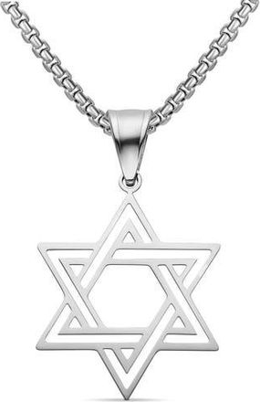 Edforce Mens Star of David Pendant Necklace in Silver at Nordstrom Rack