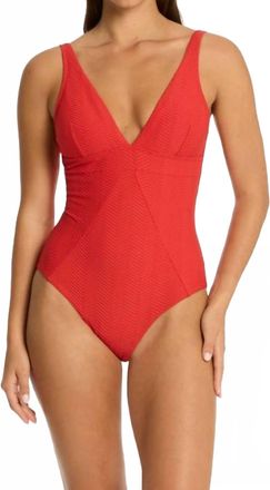 Sea Level Australia Caracus Scoop Back Panel Line One Piece Swimsuit In Spice Red