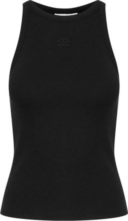 Gestuz Logo Tank Top Slim-fit - Dames - Tops zonder mouwen - Zwart - S - Katoen - Tops
