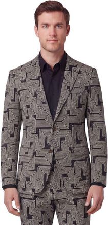 Lords of Harlech Inter Twine Mens Tailored Blazer in Inter Twine Black at Nordstrom, Size 46