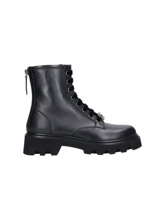 Roger Vivier Black Viv Rangers Lace-Up Leather Boots