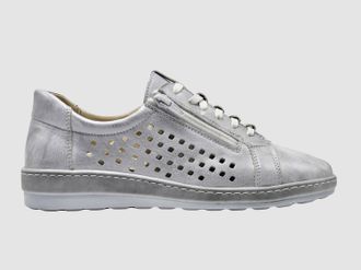 Wasak Womens Luna Leather Sneaker In White/ Silver