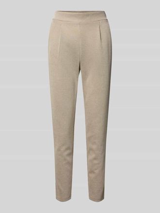 Ichi Slim Fit Stoffhose mit elastischem Bund Modell Kate in Taupe, Gr&ouml;&szlig;e XXL