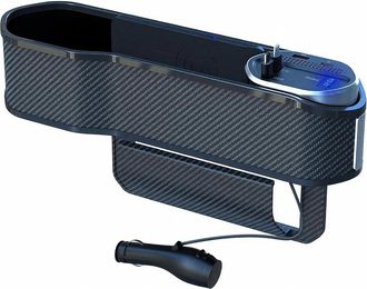 OEM Organizador De Asiento De Coche Con Carga Usb, Portavasos Para Guardar Vasos, Llaves, Billetera, Compatible Con Carga Inal&aacute;mbrica Por Fibra &Oacute;ptica