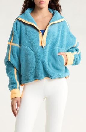 Free People FP Movement Mountain High Fleece Half Zip Pullover in Celestial Blue at Nordstrom Rack, Size X-Small