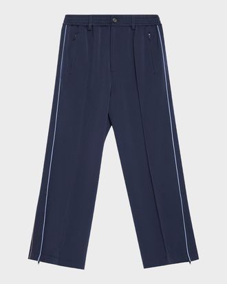 Marni Men & apos;s Wool Stretch Wide-Leg Pintuck Trousers
