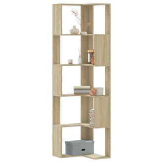 Berkfield Home Corner Bookcase 5-Tier Sonoma Oak 50x50x179 cm Engineered Wood in Brown | Size: 50 x 50 x 179 cm