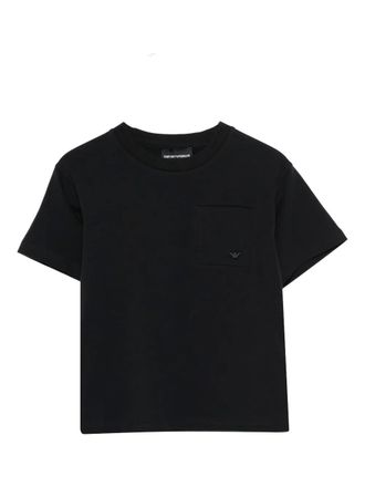 Emporio Armani pocket-logo T-shirt - kids - Cotton/Elastane - 10 yrs - Blue