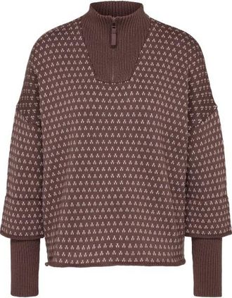 Stoic Heavy MerinoKnit MMXX.Norbotten Half Zip Merinopullover f&uuml;r Damen | braun