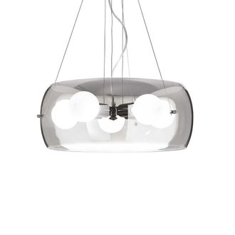 Ideal Lux Ideal Lux Audi-10 - L&aacute;mpara Colgante De Techo Redonda De 5 Luces Gris, Ahumado, E27