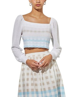 Ming Wang Ming Wang Bishop Sleeve Crop Top