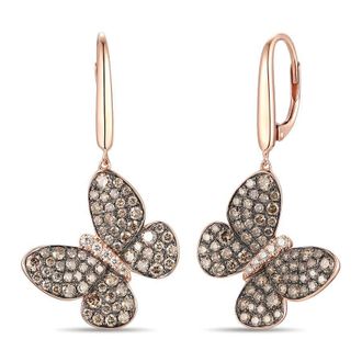 Le Vian Ladies Chocolate Diamonds Earrings set in 14K Strawberry Gold