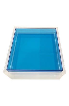 R16 Home Encased Color Lucite Tray in Clear/blue at Nordstrom Rack