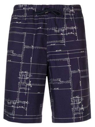 Paul Smith Katoenen shorts met print - Blauw