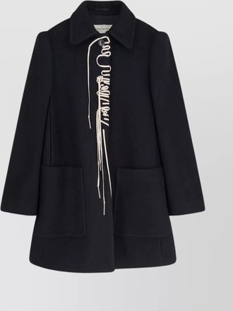 Dries Van Noten wool blend coat with collared neck and pockets