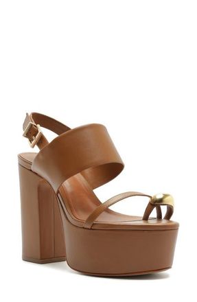 Schutz Mandy Slingback Platform Sandal in Miele at Nordstrom, Size 10.5