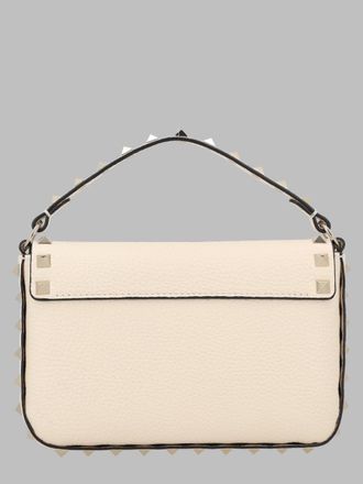 Valentino Garavani Womens Rockstud Leather Pouch Ivory Calf Handbags Hand Bags
