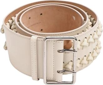 Alexander McQueen Pre-owned Gevlochten Riem - Dames - Vintage Accessoires - Beige - ONE Size - Leer - Vintage