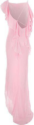 Self Portrait Womens Georgette Dress Pink Fabric