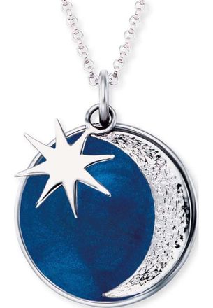Engelsrufer Womens ERN-MOON-PB Ladies Sun Moon and Star Necklace - Multicolour Sterling Silver - One Size