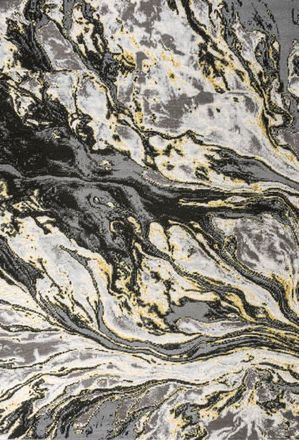 Jonathan Y Designs Swirl Marbled Abstract Area Rug in Black/yellow at Nordstrom, Size 5Ft 0In X 8Ft 0In