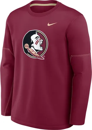 Nike Florida State Sideline Coaches Nike Mens Therma-FIT College Long-Sleeve T-Shirt in Red | 03BR08DEFTN-6P4