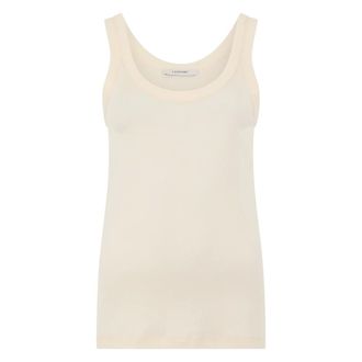 Christophe Lemaire Sleeveless Tops, female, Beige, Size: S Rib Tank Top