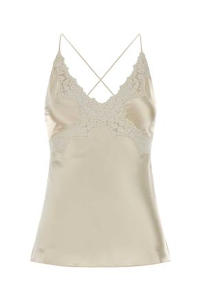 Alberta Ferretti Alberta Ferretti Ivory Satin Top